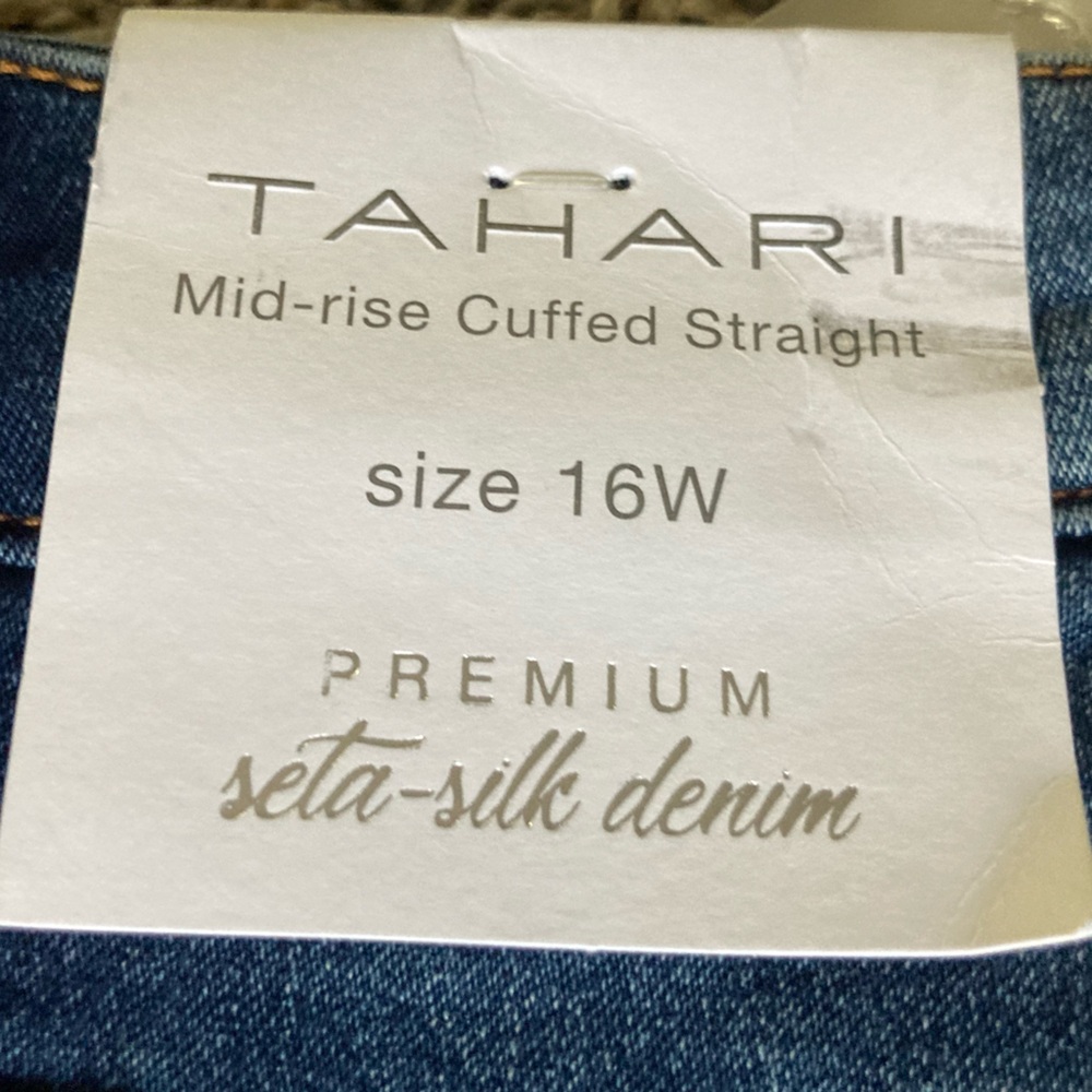 Tahari Women's Boyfriend Jeans - Dark Blue - Picture 7 of 8